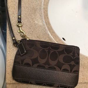 Coach Brown Medium Wristlet